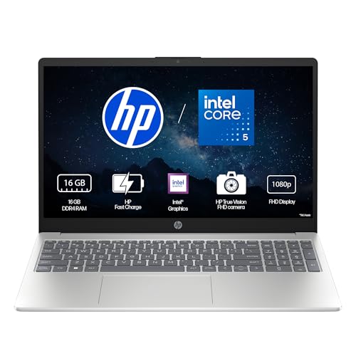 Image of HP 15, Intel Core 5 120U (14th Gen) 16GB DDR4, 1TB SSD, FHD, Anti-Glare, Micro-Edge, 15.6'' /39.6cm, Win11, M365 Basic(1yr), Office24, Silver,1.59kg, fd0667TU, FHD Camera w /Shutter, Backlit Laptop