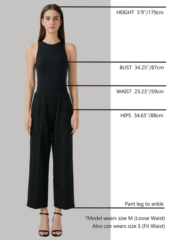 JASTIE Women's High Waist Palazzo Pants with Deep Pockets Comfort Pull-On Straight Petite Leg Regular Office Work Trousers……2