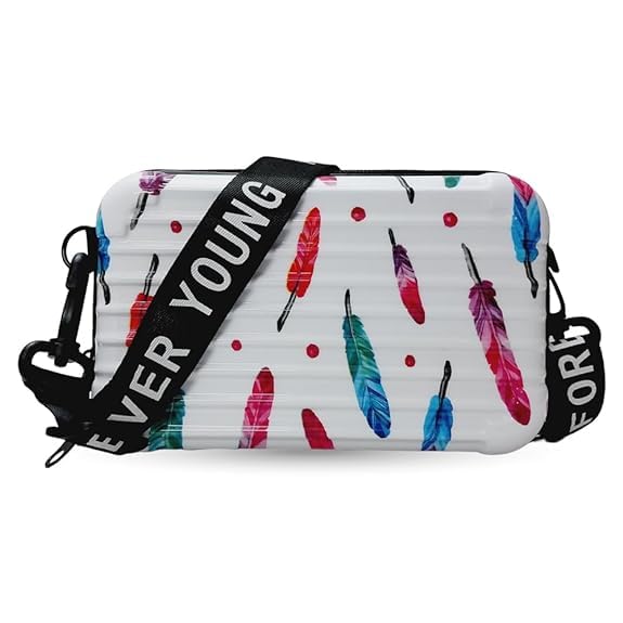 Image of 3D Sling Box Bag /Forever Young Sling bag /Cross body Shoulder bag /Stylist Cosmetic Bag /Women Sling Bag /Trendy Suitcase Type Bag For Girls