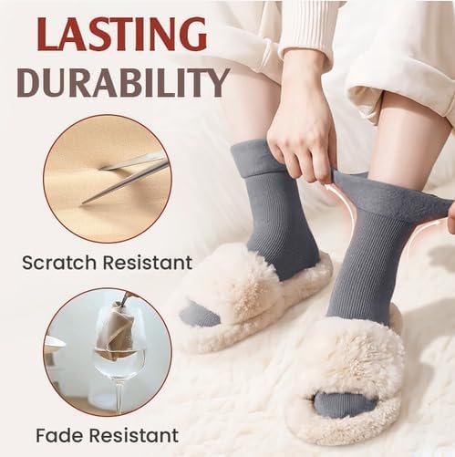2 Pairs Fleececozy - Ultra Soft Velvet Slim Thermal Socks, Fleece Cozy Socks, Janemore Socks for Women Winter4