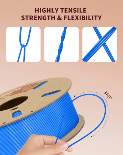 Image of DURAMIC 3D TPU Filament 1.75mm Electric Blue, TPU Flexible Filament 95A, Soft TPU 3D Printing Filament, 1kg Spool, Dimensional Accuracy + /- 0.05mm, Electric Blue 1 Pack