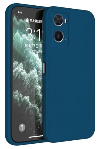 Topme Funda para OPPO A76 / OPPO A96 (6.56' Inches) Carcasa Caja Case Estuche, Funda Protectora de Piel de Silicona TPU - Azul Zafiro