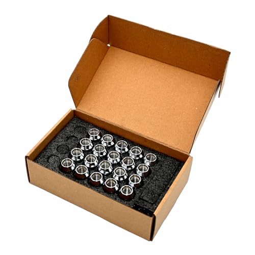 Image of 20pcs Chrome M12x1.5 Closed End Bulge Acorn Lug Nuts, 1.4 inch Length Cone Seat 19mm Hex