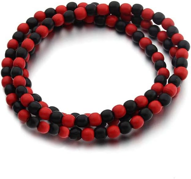 COLORFUL BLING 8MM Natural Wood Bead Necklace Africa Wooden Chain Statement Unisex Chunky Strand Necklaces Hip Hop Jewelry - Image 2