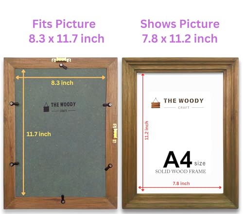 Image of Photo Frame A4 size | Wall Photo Frames | mini Photo Frame | Blue Wood Frames for Wall | Stylish Living Room & Bedroom Decor (A4, 8.3x11.7 inch, Blue)