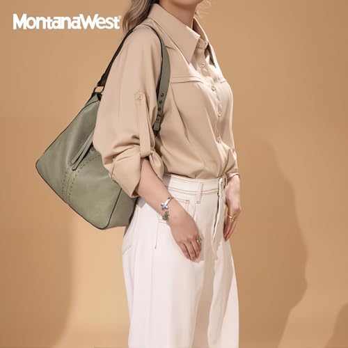 Montana West Torba hobo dla kobiet torebka crossbody i torebki damskie eleganckie torby na ramię, Czarny, zielony, L, Współczesny