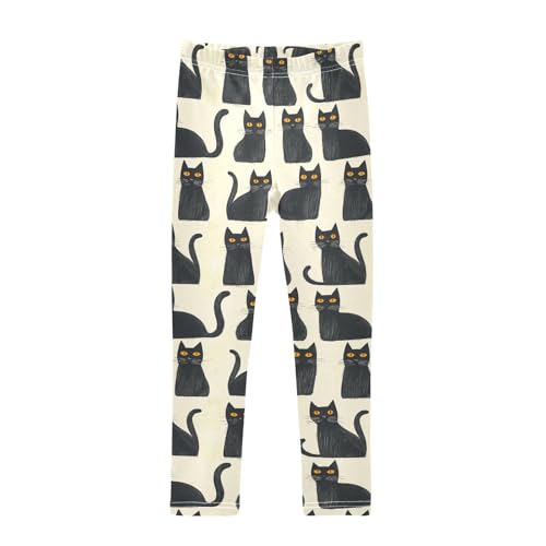 Girls Leggings Black Cat Animals Soft Toddler Leggings for Girls Kids Pants Size 4T-10T