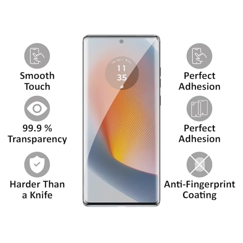 Image of AIBEX UV Curved Tempered Glass for Motorola Edge 50 Fusion 5G| Full Screen Edge-to-Edge Protection | UV Glue & UV Light Included | 9H Hardness | Anti-Bubble | Scratch Resistant | HD Clarity