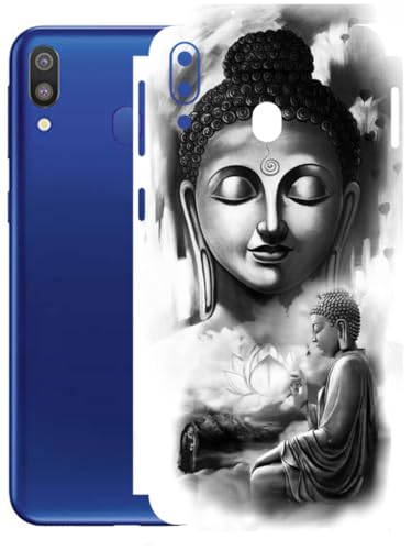 Image of AtOdds - Full Body Back Screen Guard Protector Film - Lamination Wrap Skin Sticker Compatible with Samsung Galaxy M20 | Scratchproof Matte Finish (Buddha)
