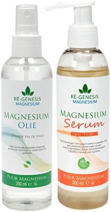 Magnesiumolie spray 200 ml en 200 ml Magnesium Serum – Gel van Ré-genesis – Magnesium voor spieren Magnesiumolie spray 200 ml en 200 ml Magnesium Serum – Gel van Ré-genesis – Magnesium voor spieren