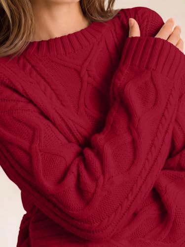 Image of Trendy Queen Women's Oversized Cable Knit Sweaters 2026 Fall Outfits | Quiet Luxury Style, Chunky Knit Texture, Winter Holiday Outfit, Easy Layering Piece, Fall Fashion Staple