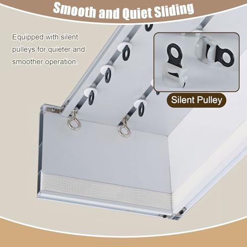 Cenefa de cortina con riel doble de aluminio para pared 4