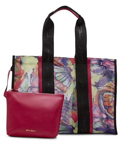 Betsey Johnson Butterfly Mesh Tote ligera y transparente para mujer