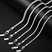 Fiusem Silver Tone Chain for Men, 2mm Stainless Steel Necklace for Men and Women, Box Chain 20 Inches