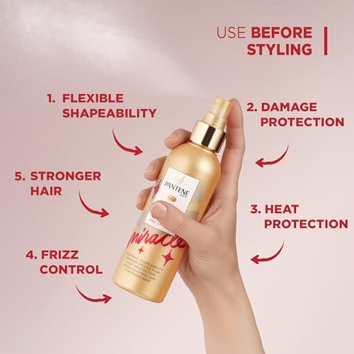 Pantene Heat Protection Spray, Leave In Conditioner, 5-In-1, 200ml, Styling Hairspray, Primer, Shaping, Protecting and Nourishing Hair Treatment - Image 3
