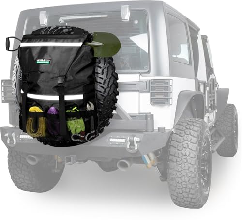 WITSTEP Spare Tire Trash Bag Offroad Storage Bag Heavy Duty Truck Tailgate Fits up to 40 Tire Large Recovery Gear Firewood Camping Cargo Storage for Jeep Truck SUV Car