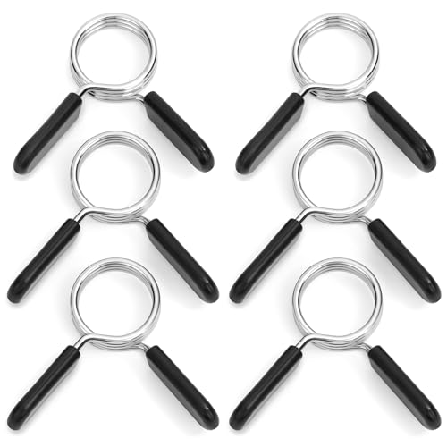 flintronic 6PCS Collares De Resorte con Mancuernas Abrazaderas, 29mm Pinzas de Palanca de Peso para Mancuernas, Barra de Pesas con Cierre de Resorte para Pesas, Gym, Montaje Rápido