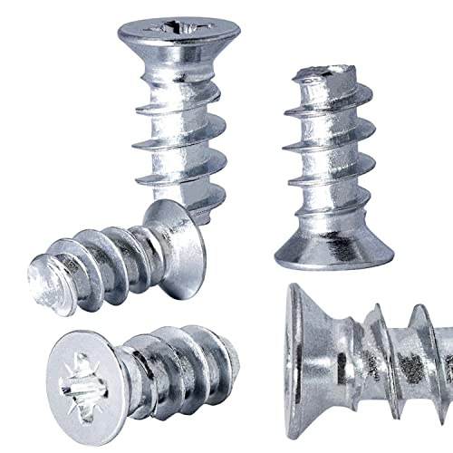 Stahlia 100 Euroschrauben 6,3 x 20 mm Möbelschrauben Senkkopf für Ø5mm Schrauben für Schubladenschienen Spezialschraube Schrankschraube Möbel Scharniere