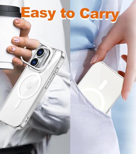 Image of for iPhone 17 Pro Max Case Clear,Magnetic iPhone 17 Max Case with Screen Protector [Compatible with MagSafe], Shockproof TPU Cover for iPhone 17 ProMax Phone Case Built-in Stash Stand