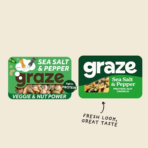 Graze - Vegan Savoury Healthy Snacks, High in Protein & Fibre - Packaging may vary (Salt&Pepper) - Image 3