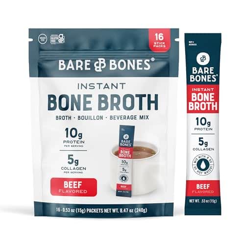 Bare Bones Beef Bone Broth Instant Powdered Mix Packets |