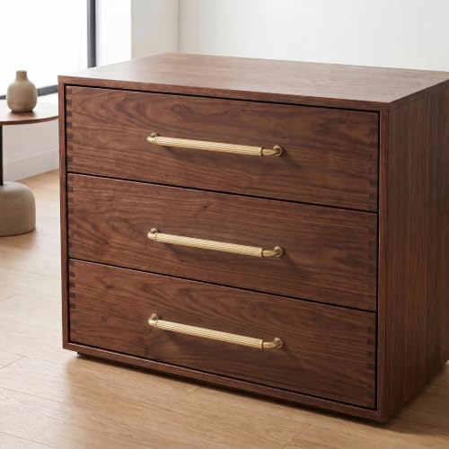 Image of Goo-Ki Champagne Bronze Cabinet Pulls Fluted 7 9 /16 in Hole Centers, 6 Pack