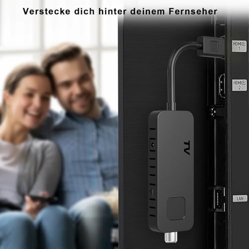 Dcolor DVB-S/S2 Sat Receiver - HDMI Full-HD 1080P Satelliten Receiver TV Stick [Versteckt Hinter TV...