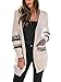 ORANDESIGNE Mujer Cárdigan Otoño Invierno Manga Larga Bohemia Chaqueta Básico Rebecas Abrigo Tops con Bolsillos B Blanco ES 40