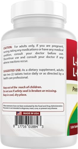 Best Naturals L-Arginine L-Ornithine - 1000mg per Serving - 120 Tablets - Non-GMO & Gluten Free (120 Count (Pack of 1)) — 사진 7