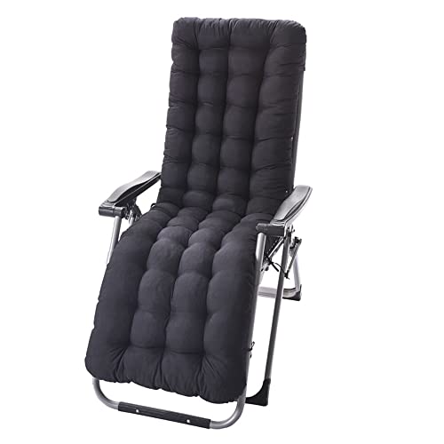 Morbuy Cojín para Tumbona de Jardín, Suave y Cómodo Cojín Reclinable Colchoneta Tumbona Exterior Ideal para Tumbonas, Sillas y Hamacas (Negro,48x170x8cm)