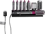 Storage Stand Rack for Dyson Airwrap Curling Iron Accessories Wall Mount Holder,Bathroom Organizer Holder for Dyson Airwrap,No Drilling Installation,Suitable for Bathroom|Bedroom|Hair Salon (Black)