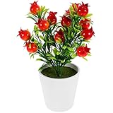 Decorazioni con piante finte: la pianta artificiale in vaso con frutta rimarrà vivace e per anni, il che la rende il perfetto centrotavola, ornamenti con piante finte artificiali