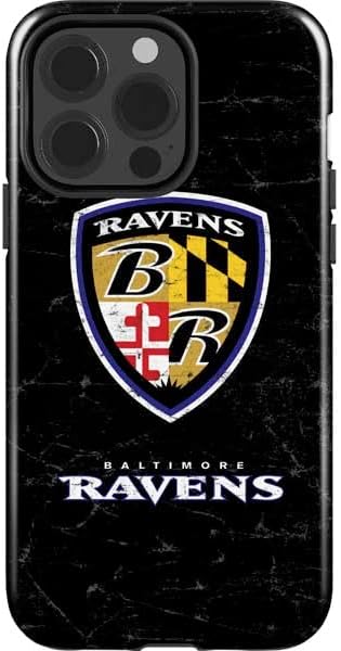 Skinit Impact Phone Case Compatible with iPhone 14 Pro - Officially Licensed NFL Baltimore Ravens - Alternate Distressed Design