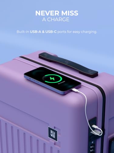 Image of EUME Classic Cabin 55 Cm Trolley Bag Small Size for Travel, Violet Ash | Polycarbonate (PC) 8 Hinomoto Wheels Suitcase | Small Trolley Bag for Luggage
