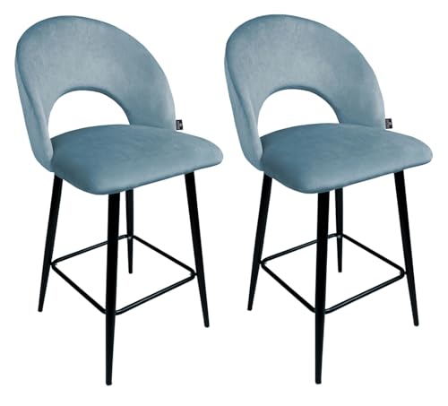 SAMIRA Sgabello cucina imbottito, sgabello alto in velluto mod. Zoe (2, Carta da Zucchero)