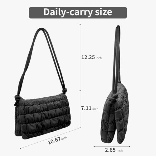 Image of NAARIAN Shoulder Bag for Women, Small Puffer Crescent Hobo Bag, Trendy Waterproof Clutch with Magnetic Closure | Trendy