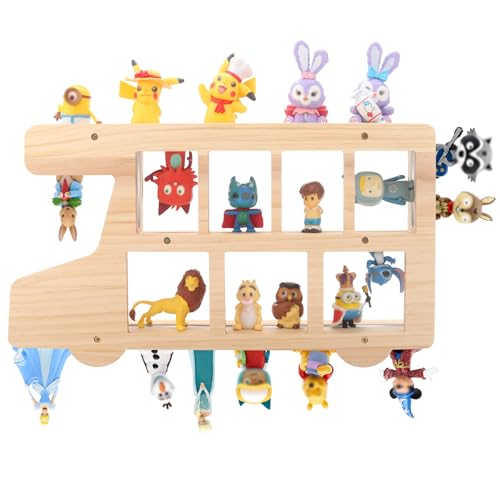 Image of Car for Tonies Box Figures Characters Organizer Storage Shelf Wall Mounted, Bus Wooden Magnetic Floating Shelves for Tonies Characters, Display Collection 15~25 Characters
