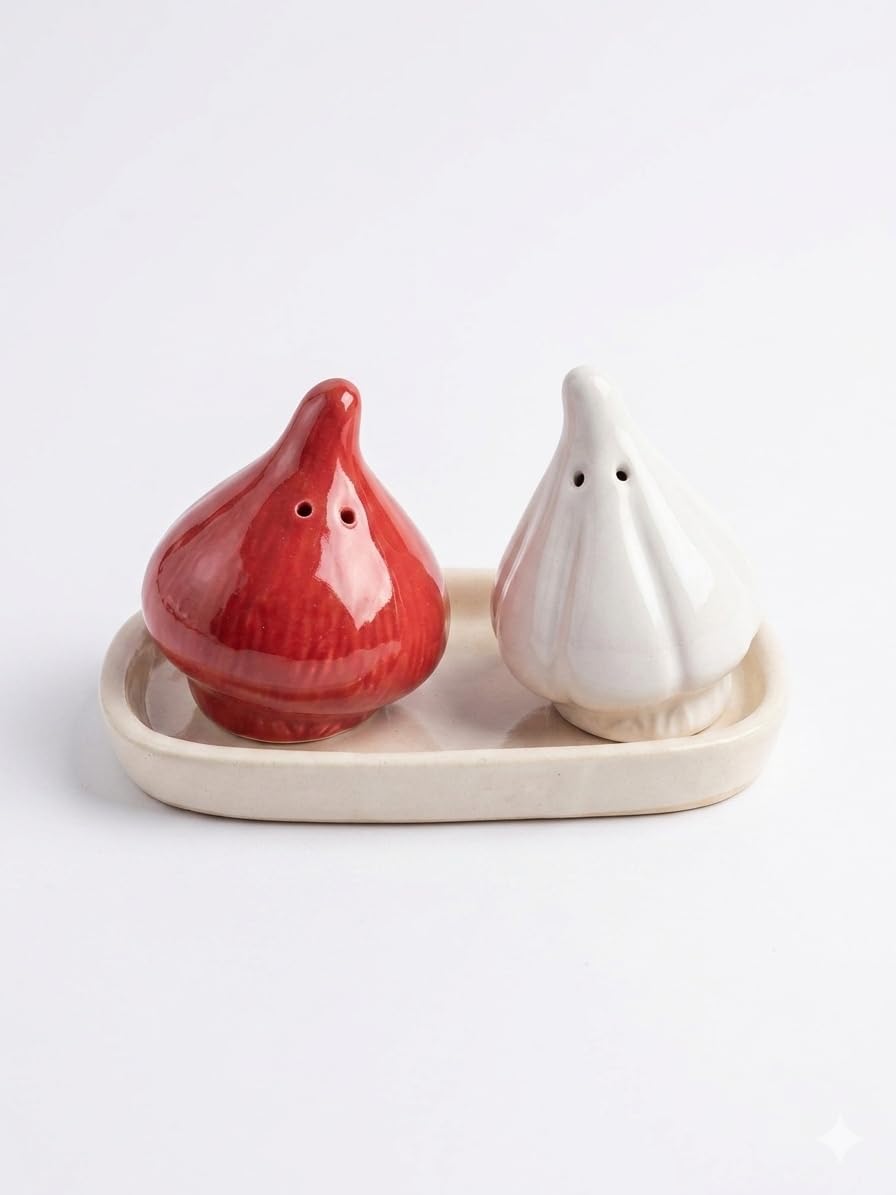 Buy Nexora Crafts Ceramic Garlic & Onion Salt and Pepper Shaker