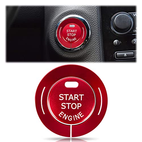 Engine Push Start Stop Button Cover for Infiniti Q50L QX50 Q50 QX56 Q60 QX70 Q70L QX80 QX30 Ignition Button Decoration Trim & Ring Protector Stickers Car Accessories for Infiniti (Red)