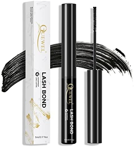 Lash Bond and Seal QUEWEL Cluster Lashes Glue for DIY Eyelash Extensions Individual Lashes Adhesive & Sealant Black Eyelash Glue Waterproof Protective Coating Super Strong Hold