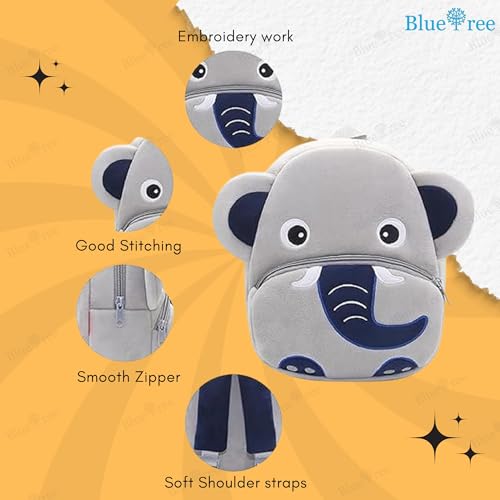 Image of blue tree Cute Kids Backpack Toddler Bag Plush Animal Cartoon Mini Travel Bag for Baby Girl Boy 1-6 Years, Ideal for Gifting for Kids