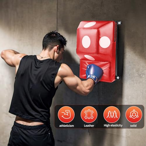 Wall Mount Boxing Pad Uppercut Punching Bag Target Pads for MMA Training Punching Home Gyms… (Red)