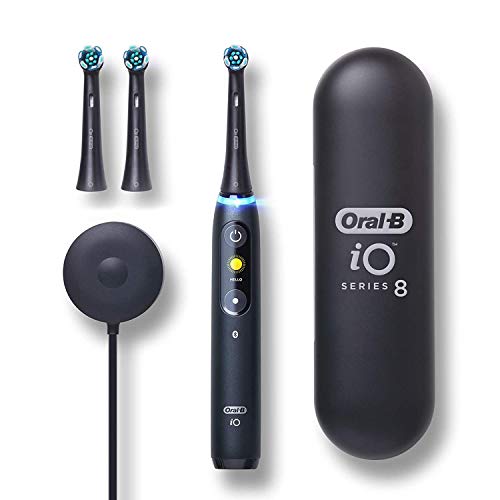 Oral-B iO Series 8 Electric Toothbrush with 3 Replacement Brush Heads, Black Onyx