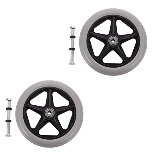 LOLIPPYY 2個 車椅子用ユニバーサル前輪 静音滑らか転 軽量交換キャスター 高耐久車いすアクセサリー 屋内外対応