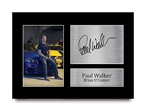 HWC Trading Paul Walker Brian O'Conner A4 Sin Marco Regalo De Visualización De Fotos De Impresión De Imagen Impresa Autógrafo Firmado Por Fast & Furious Los Aficionados Al Cine