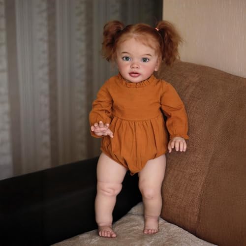 Zero pam Große Größe Reborn Baby Mädchen-70CM Reborn Puppen Lebensecht, Babypuppe Wie Echtes, Silikon Baby Puppe, 3D Haut Echte Babypuppe Mit Zubehör