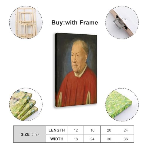 Tableau Jan Van Eyck Portrait du cardinal Albergati - Impression sur toile haute qualité