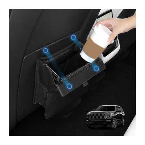 Image of for Car Trash Bag for 2022-2026 Toyota Sequoia Rear Seat Hanging Trash Can with Magnetic Closure PU Leather Trash Bin Foldable Garbage Bag & Organizer