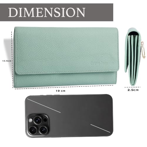 Image of Steve Jhonson Leather Wallet for Women - Mini Hand Purse with Card Holder - Women Stylish Clutch Purse - Cute Mini Ladies Wallet for Daily Use - Fancy Ladies Purse with Slim Design (Light Green)