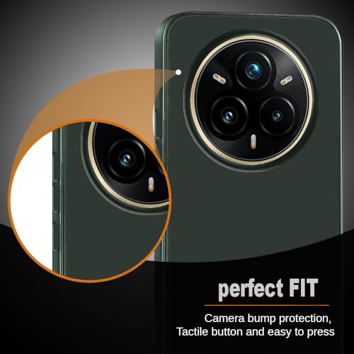 Image of Back Cover for Realme 14 Pro Plus 5G | Full Camera Protection | Premium Liquid Silicon Case | Flexible Bumper Case for Realme 14 Pro Plus 5G (Military Green)